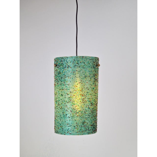 Vintage hanging lamp polyester sugar tube green sugar '60 cool tube design lamp, sugar confetti hanging lamp covered with...