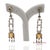 Metal 14k(585) White Gold Natural Diamond and Yellow Sapphire Pretty Teardrop Earrings, A Pair For Sale - Image 7 of 9