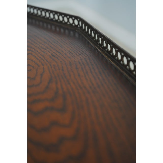 Brown Theodore Alexander Oak 3 Tier Country French Table For Sale - Image 8 of 9