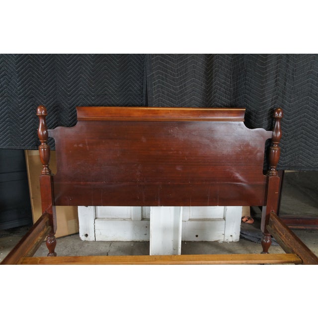 Mid Century Georgian Style Mahogany Double Full Size Four Post Poster Bed For Sale - Image 10 of 13