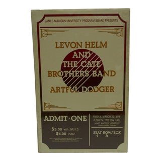 Vintage "Levon Helm and the Cate Brothers Band" Concert Poster For Sale