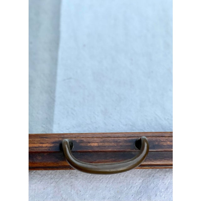 Antique Inlaid Wood and Glass Handled Tray For Sale - Image 4 of 8