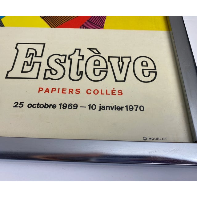 Abstract 1969 Vintage Original Estève Neue Gallerie Modern Art Poster by Mourlot Studios For Sale - Image 3 of 9