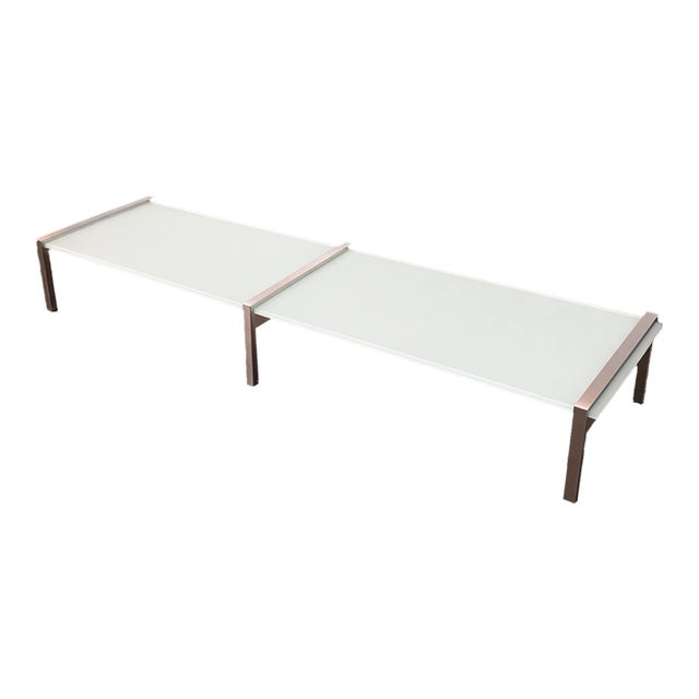 Konstantin Grcic for ClassiCon Glass & Stainless Steel Coffee Table – 63" For Sale