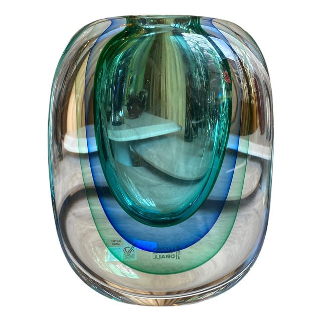 Sommerso Murano Vase by Michele Onesto For Sale