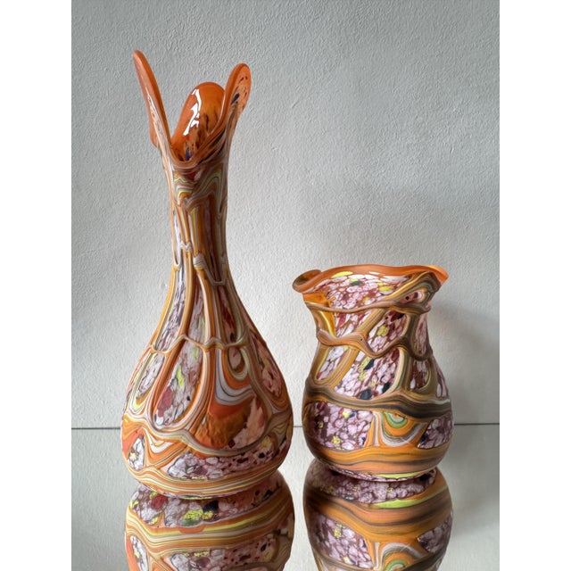 Central European Studio Art Glass Sculptural Vase Set, 1980s, Set of 2 For Sale - Image 15 of 15
