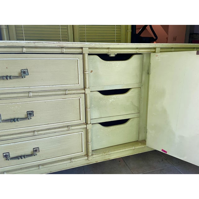 1960s Vintage Henry Link Style 9-Drawer Dresser Console For Sale - Image 5 of 8