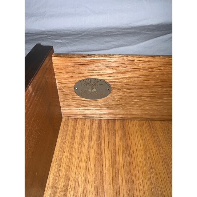 Pair of Bill Sofield for Baker Walnut Marble Top Nightstands For Sale In Philadelphia - Image 6 of 6