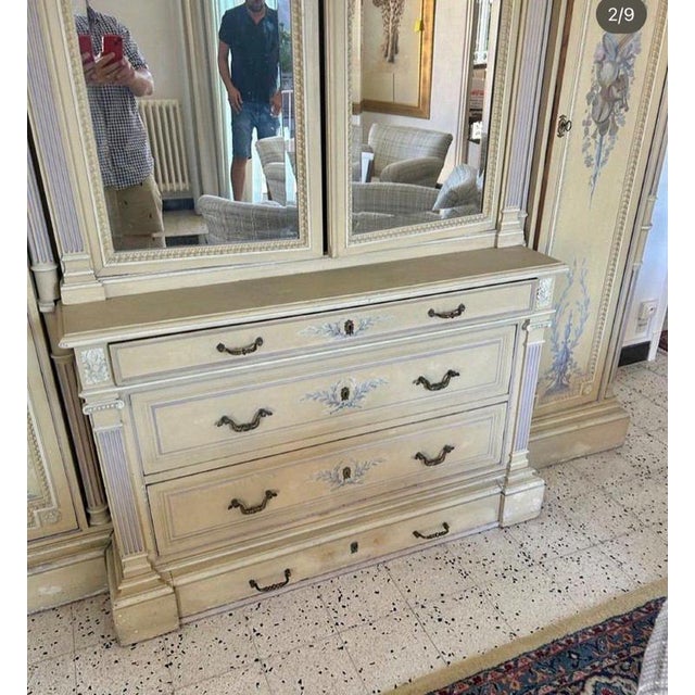 Napoleon III Louis XVI Style Lacquered Wardrobe For Sale - Image 4 of 6