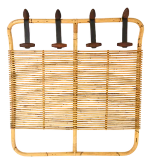 Italian Rattan Coat Rack, 1960s