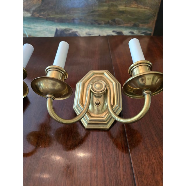 Metal Vintage E F Caldwell Style Pair Sconces Mid Century Design For Sale - Image 7 of 7
