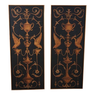 Pair Neoclassical Decorative Wall Panels For Sale