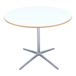 Mid-Century Modern Style Allermuir Open Round 36" White Dining, Conference Table For Sale