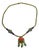 Vintage Tibetan-Style Carnelian Cabochon and Brass Link Necklace For Sale