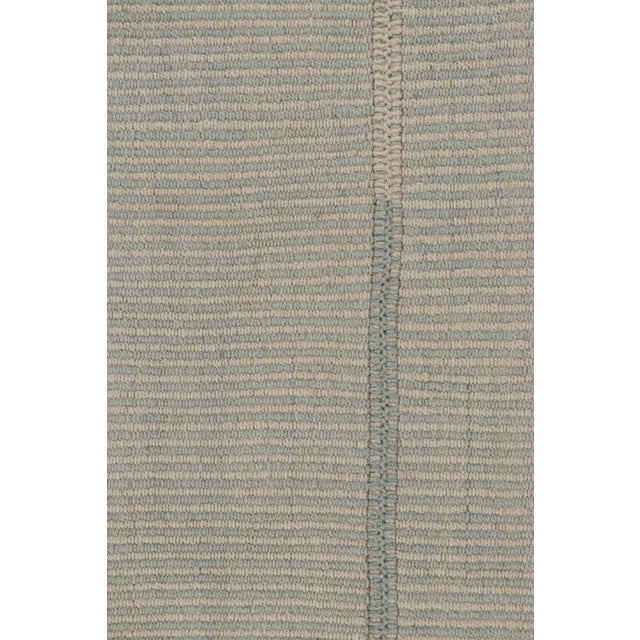 Rug & Kilim’s Contemporary Kilim in Sky Blue and Off-White Stripes For Sale In New York - Image 6 of 7