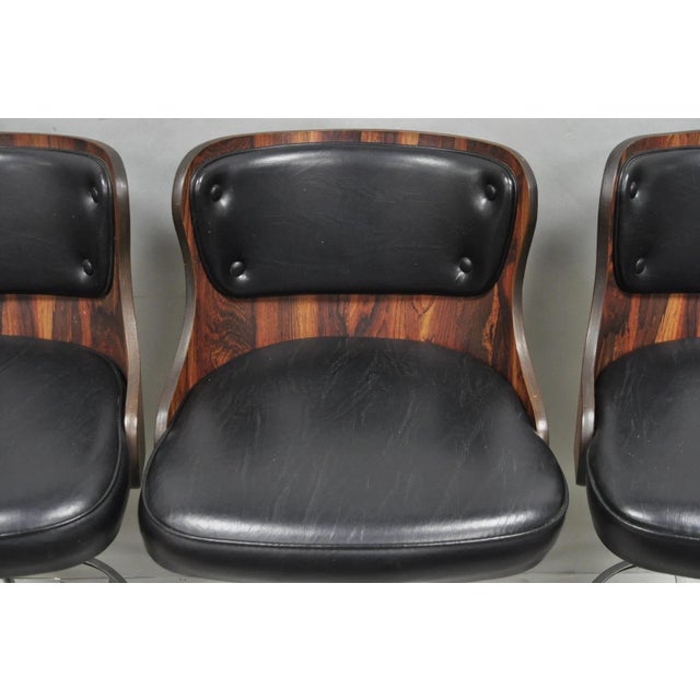 Mid 20th Century Vintage Daystrom Mid Century Modern Faux Rosewood Laminate Barstools - Set of 4 For Sale - Image 5 of 18