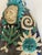 Vintage Mexican Folk Art Ceramic & Stone Embellished Sculptural Wall Mask For Sale - Image 4 of 12
