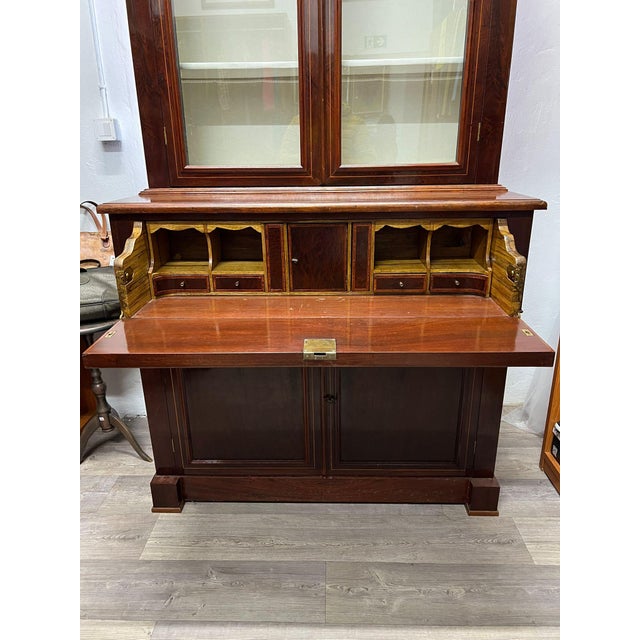 1940s Bookcase with Mahogany Secretaire, 1940s For Sale - Image 5 of 13