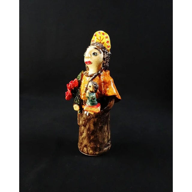 Ines Machado, Statuette of Saint Anthony of Padua, 2025, Terracotta For Sale - Image 9 of 14