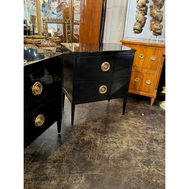 Wood Pair of Piano Black Side Tables For Sale - Image 7 of 8