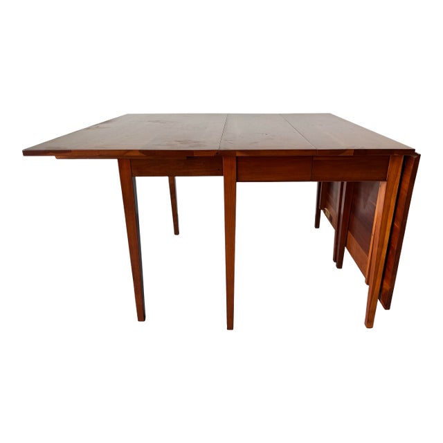 Vintage Henkel Harris Williamsburg-Style Solid Cherry Drop Leaf Dining Table For Sale
