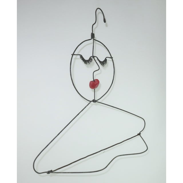 Artist Made Wire Lady Hanger With Wax Lips, 1980’s For Sale In Atlanta - Image 6 of 12