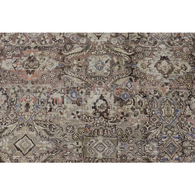 Early 20th Century Square Antique Persian Sultanabad-Mahal Rug With All-Over Sub-Geometric Design For Sale - Image 5 of 12