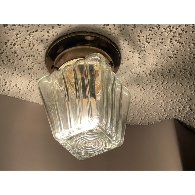 Early 20th Century Early 20th Century Art Deco Glass Flush Mount Light Shade For Sale - Image 5 of 8