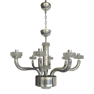 Contemporary Chandelier in Murano Glass With "Rostrato" Cup