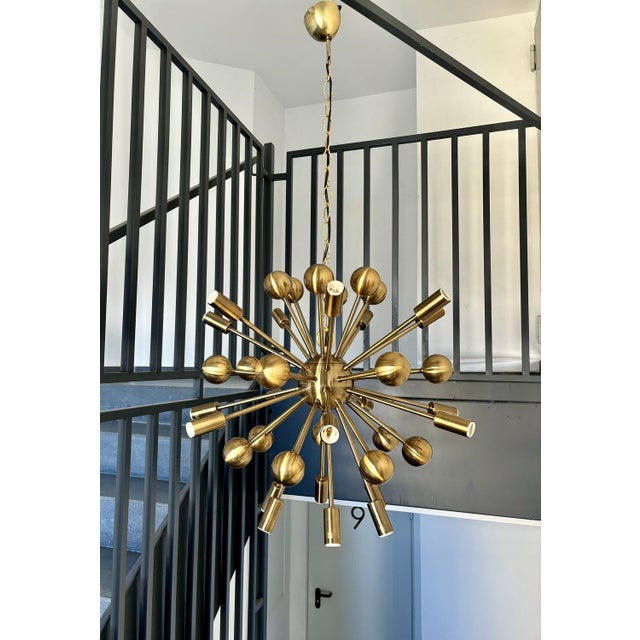 Gold Sputnik Ceiling Lamp, 1990 For Sale - Image 8 of 17