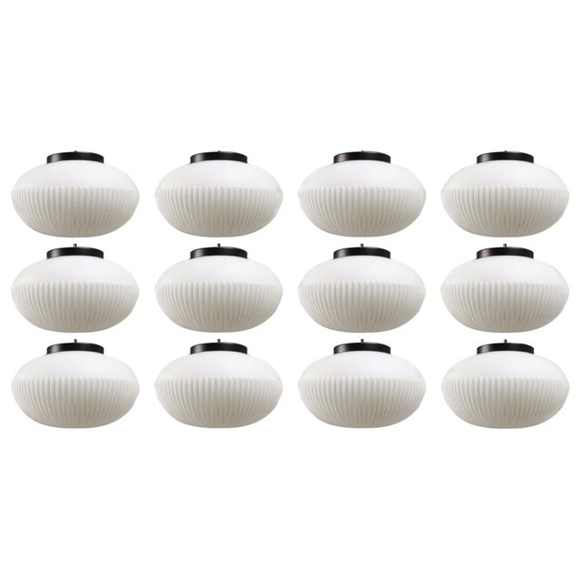 Mid-Century Modern Large Mid-Century Opaline Glass Pendant, 1960s For Sale - Image 3 of 11