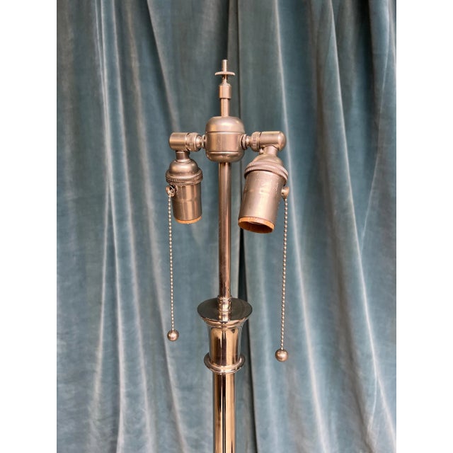 Metal French Neoclassical Style Nickel-Plated Floor Lamp For Sale - Image 7 of 10