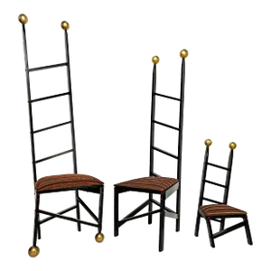D.1993 Studio Craft Post Modern Chairs Signed King Set of 3