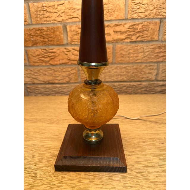 Vintage Fancy Wood and Glass Table Lamp For Sale - Image 10 of 10