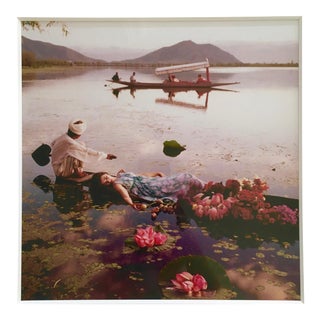 Norman Parkinson's "Floating With Flowers," Kashmir, India, 1956 For Sale