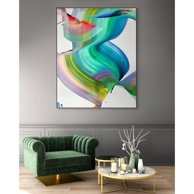 Abstract Contemporary Abstract Acrylic on Canvas "Rem" by Nikolaos Schizas For Sale - Image 3 of 4