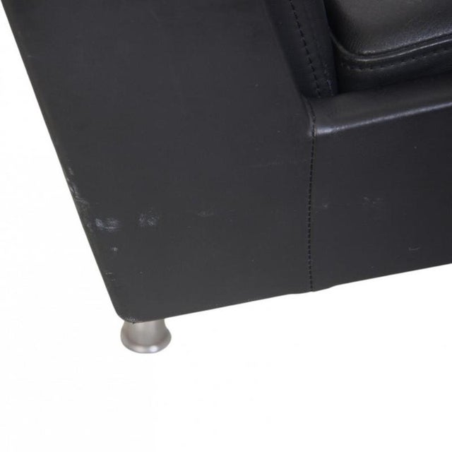 Animal Skin AP35 2-Seater Sofa in Black Leather by Hans J. Wegner, 1970s For Sale - Image 7 of 16