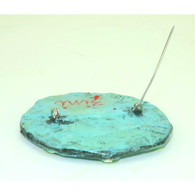 Signed Papier Mache Sun Brooch, 1960's For Sale In Atlanta - Image 6 of 7