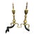 Pair 1920s Antique Brass Fireplace Andirons Queen Anne Style Firedogs For Sale - Image 10 of 16