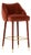 Figueroa Bar Stool in Crimson Red Velvet from Insidherland For Sale