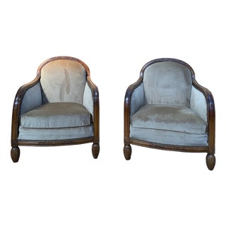 Vintage Art Deco Lounge Chairs, 1940s, Set of 2 For Sale