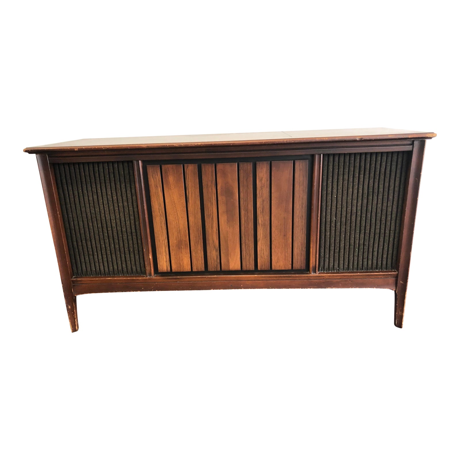 Vintage Mid Century Modern Wood Record Console Chairish