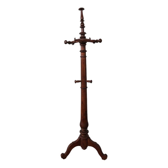 Antique Coat Rack in Walnut, 19th Century For Sale