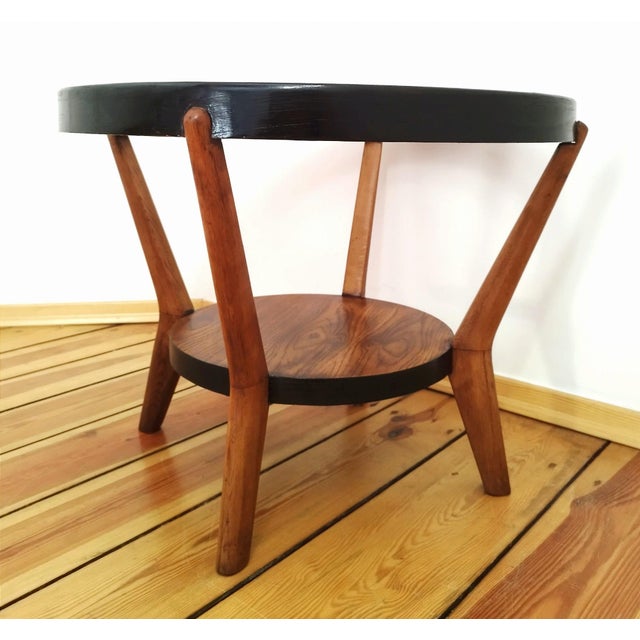 Wood Coffee Table attributed to K. Kozelka for Interier Praha, Former Czechoslovakia For Sale - Image 7 of 13