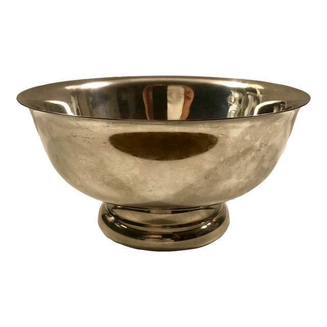 Vintage Paul Revere Style Footed Silver Bowl For Sale