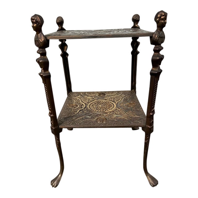 Late 20th Century Edwardian Revival Ornate Metal Plant Stand For Sale