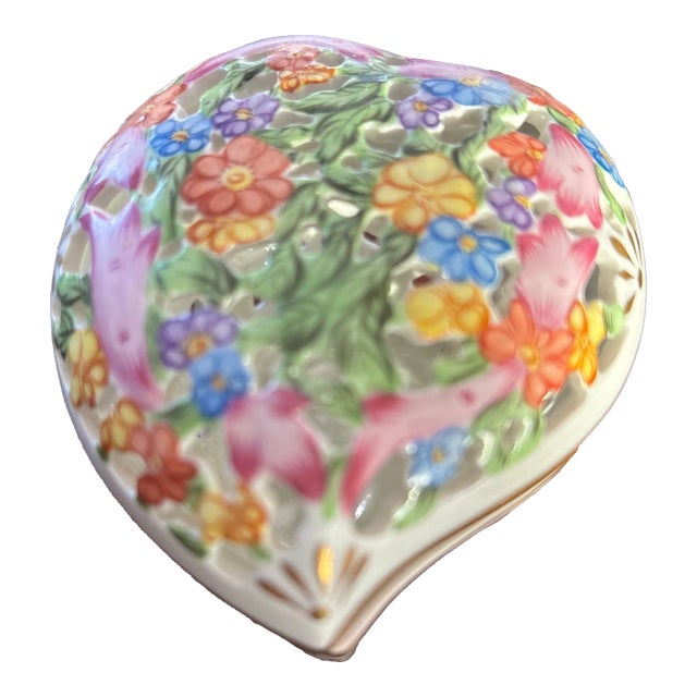 Herend Reticulated Trinket Box For Sale