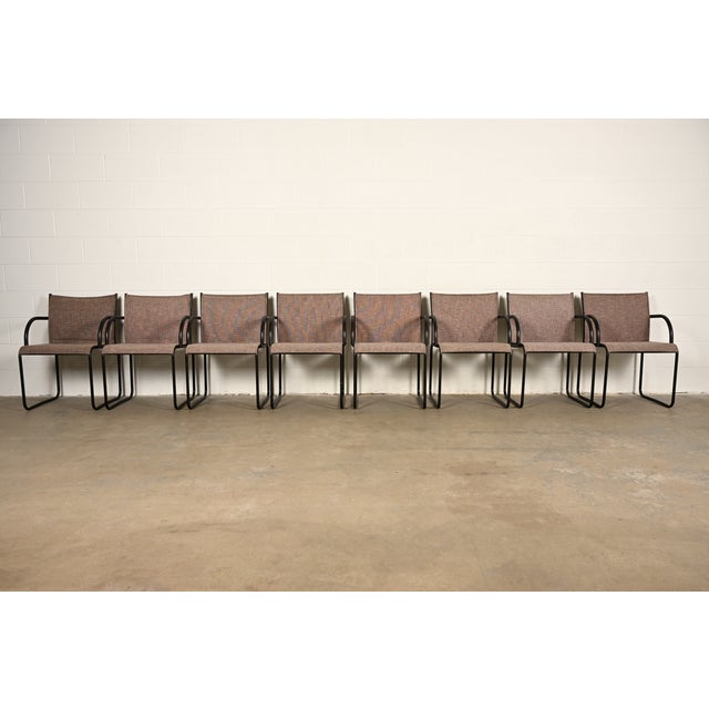 A rare and exceptional set of eight model 1407 Modern armchairs, club chairs, or dining captain chairs By Richard Schultz...
