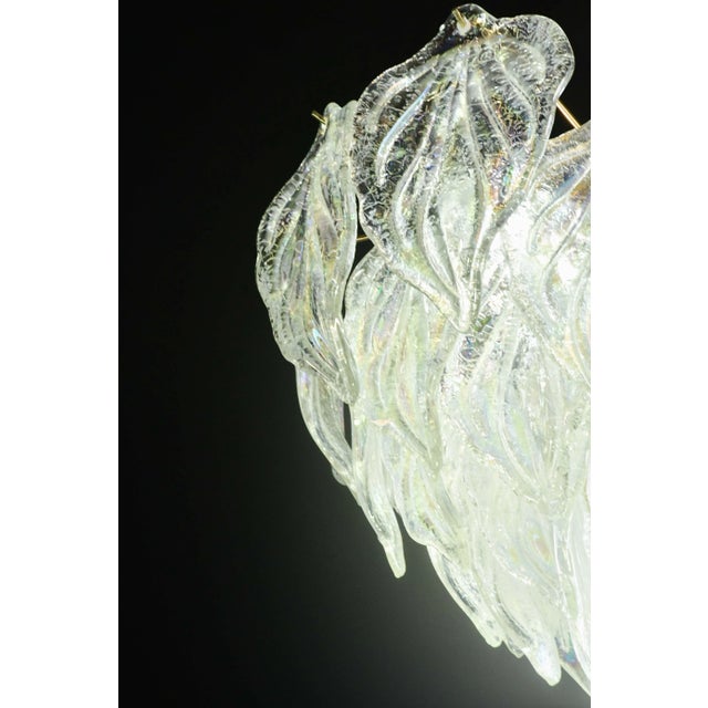 1970s Large Murano Glass Rainbow Leaves Chandelier For Sale - Image 9 of 13