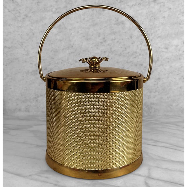 Hollywood Regency Mid-Century Hollywood Regency Brass Ice Bucket For Sale - Image 3 of 12